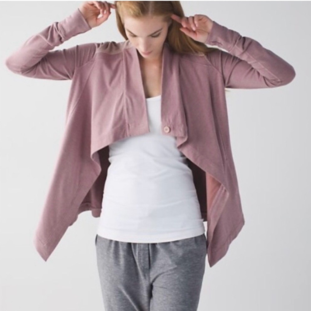 Lululemon Athletica Dusty Rose Drape Cardigan